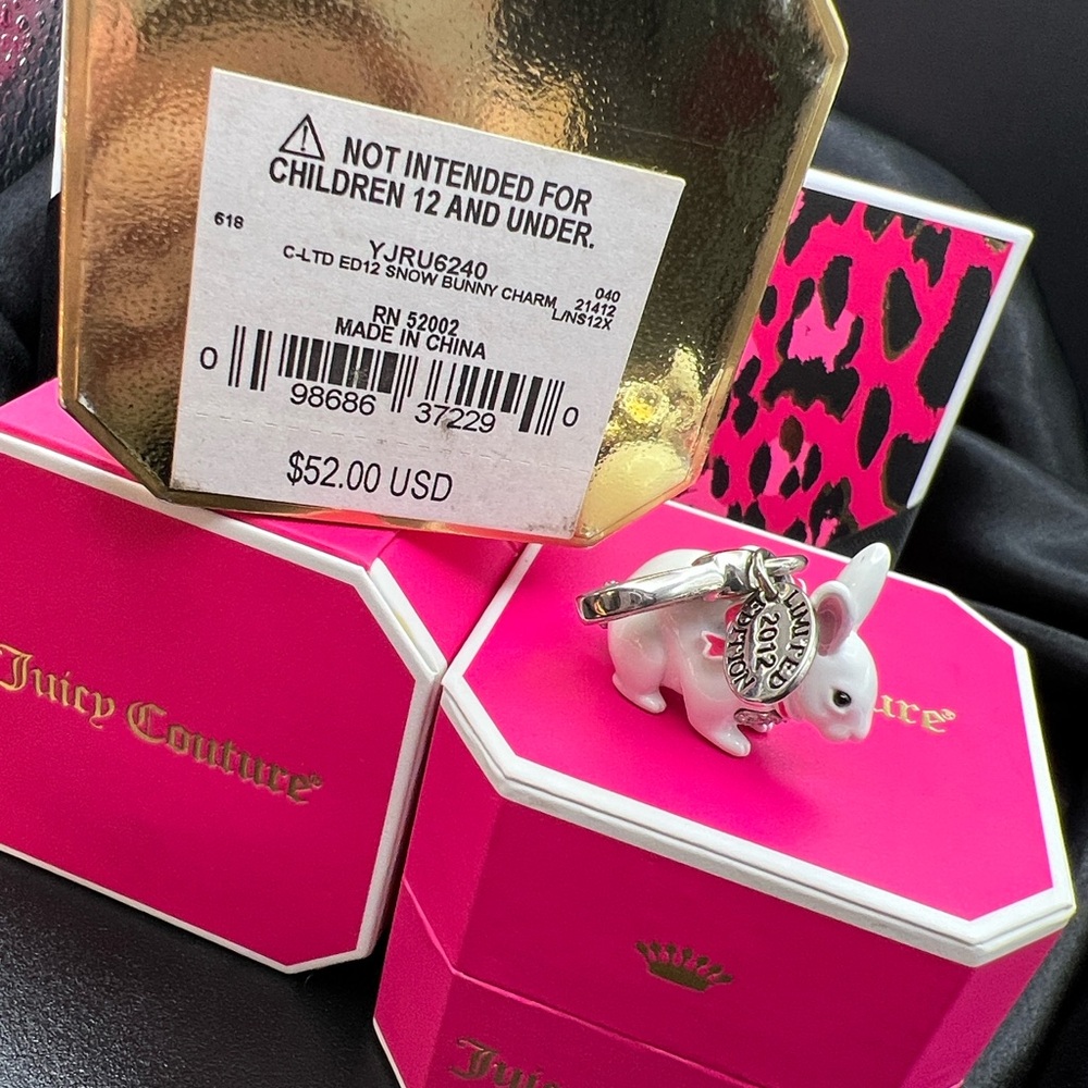 BNIB VINTAGE Juicy Couture Snow Bunny Charm With Crystal Rhinestones. Y2K - Picture 8 of 8